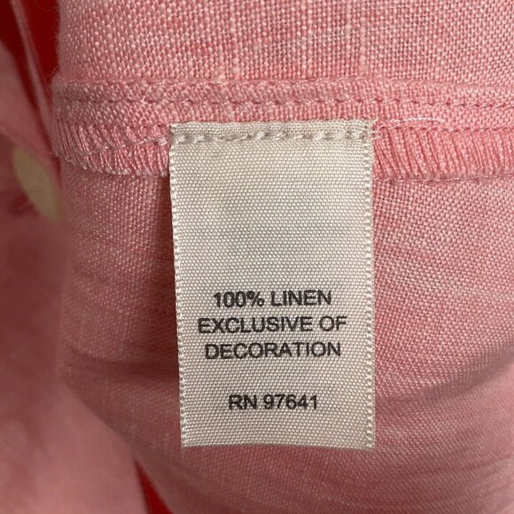 J. Jill Blouse Women Small Pink Embroidery Floral Shacket Linen Cottage Core - Picture 5 of 10